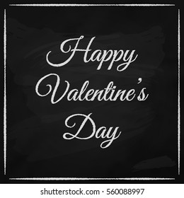 Happy Valentine's day greeting card on chalkboard