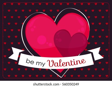 happy valentine's day, greeting card for valentine's day with hearts