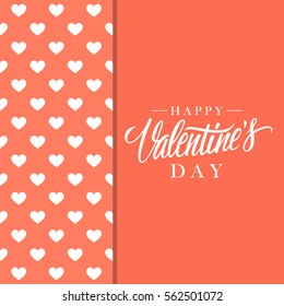 Happy Valentine's Day greeting card with handwritten element. Vector illustration.