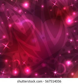 Happy Valentine's day Greeting Card with Hearts and space for text. Vector Background