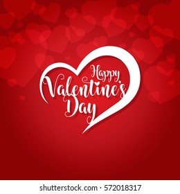 happy valentines day greeting card vector illustration