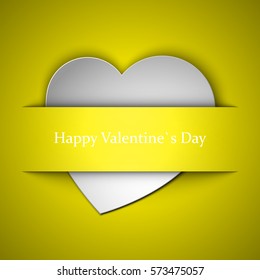 Happy Valentine's Day Greeting Card With Red Hearts On Background vector illustration
