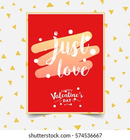 Happy Valentine's Day greeting card typography flyer template with lettering. Poster, card, label, banner design set. Vector illustration