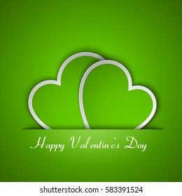 Happy Valentine's Day Greeting Card With Hearts On Background vector illustration