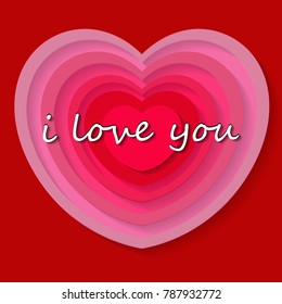 Happy Valentine's Day, greeting card border design vector illustration with hearts outline pattern.
