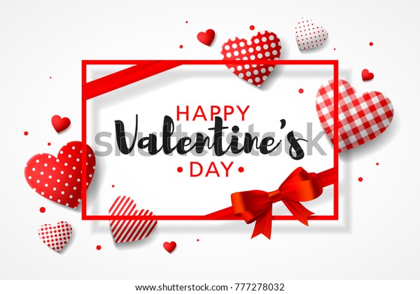 Happy Valentines Day Greeting Card Design Stock Vector Royalty Free