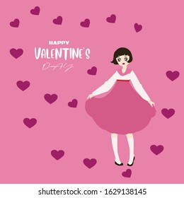 Happy Valentines Day for greeting cards and posters. FUNNY THEMES Valentine's Day text with Valentines paper. Design celebration