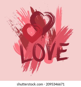 Happy Valentine's Day greeting cards. Love. Trendy abstract square art templates. Suitable for social media posts, mobile apps, banners design and web, internet ads. Vector fashion backgrounds.