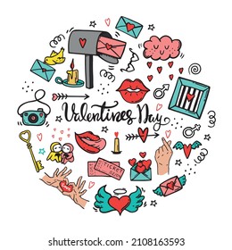 Happy Valentine's Day greeting cards. circle template Suitable for social media posts, mobile apps, banner designs, and online ads. Vector fashion backgrounds.