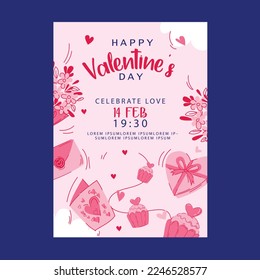 Happy Valentines Day greeting cards. Floral square templates.