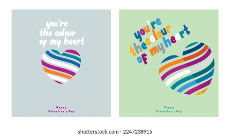Happy Valentine's Day greeting cards. Trendy gradients, typography. Social media stories templates for digital marketing and sales promotion. fashion advertising. Offer social media banners.
