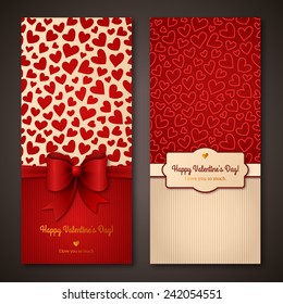 Happy Valentine's Day greeting cards. Vector illustration. Place for your text message.