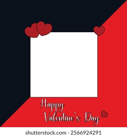 Happy Valentine's Day greeting cards. Trendy abstract square art templates. Suitable for social media posts, mobile apps, banners design ..