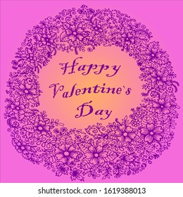 happy valentine`s day greeting colored spring greeting card