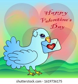 happy valentine`s day greeting colored card