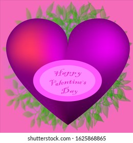 happy valentine`s day greeting colored spring card