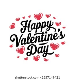 Happy Valentine's Day Greeting with Hearts