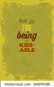 Happy Valentine's day Greeting Lettering Card or Poster. Template for Print Design. Vector Grunge Illustration.