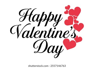 Happy Valentine's Day Greeting with Red Hearts