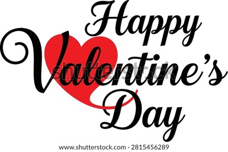 Happy valentine's day greeting with red heart