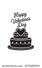 Happy Valentine's Day greeting, romantic Typography Template, vector Design. Valentine's Day sticker, Banner, wallpaper, heart, rose elements background—isolated illustration poster 14 February. 