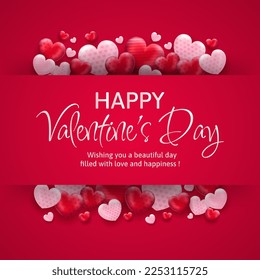 Happy Valentines Day greeting template, love backgrounds for banner, poster, cover design templates, social media feed wallpaper stories