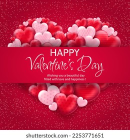 Happy Valentines Day greeting template, love backgrounds for banner, poster, cover design templates, social media feed wallpaper stories