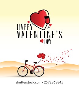 happy valentines day greeting template, man proposing to girl illustration