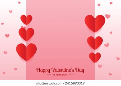 happy valentines day greeting with text space vector