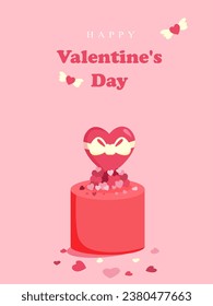 Happy valentine's day greeting vector illustration, valentine's card, background vector illustration.