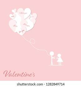 Happy valentines day greetings card design background - Vector illustration.