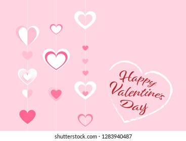 Happy valentines day greetings card design background - Vector illustration.