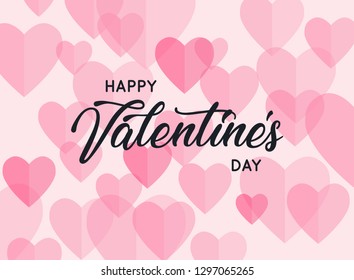 Happy valentines day greetings card design.Typography poster with handwritten calligraphy text. Vector illustration.