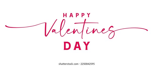 Happy Valentine's Day greetings card with swirl calligraphy. Valentine Day lettering for posters or promotion banner design. Vector illustration