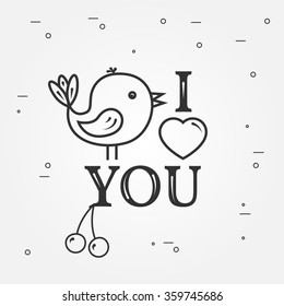 Happy Valentine's Day greetings card, labels, badges, symbols, illustrations, tattoo and typography vector elements. For web design and application interface. Thin line icon.