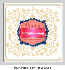 Happy Valentine's Day greetings card, label, badge, symbol, illustration and typography vector elements 