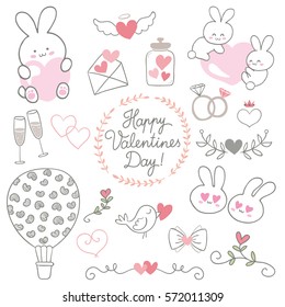 Happy Valentine's Day greetings card. Pattern.