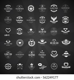 Happy Valentines Day greetings cards, labels, badges, symbols, illustrations and typography vector elements.