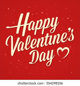 Happy valentines day greetings text art, vector illustration
