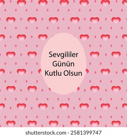 Happy Valentine's Day greetings in Turkish language. Valentines day lovely background. '' Turkish language - sevgililer gunu kutlu olsun ''