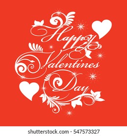  Happy valentines day greetings vintage lettering.