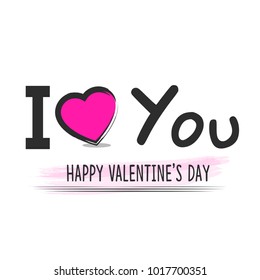 Happy Valentines Day Hand Drawing Lettering design. Vector illustration