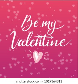 Happy Valentines Day hand drawing lettering design. Vector illustration