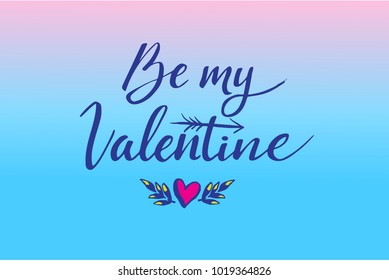 Happy Valentines Day hand drawing lettering design. Vector illustration