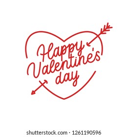 Happy Valentines Day Hand Drawing Vector Lettering design.