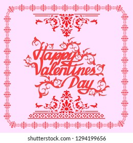 Happy Valentines Day. Hand Drawing Vector Lettering design.