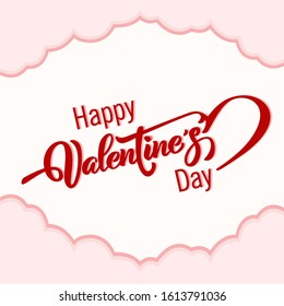 Happy Valentines Day Hand Drawing Lettering design