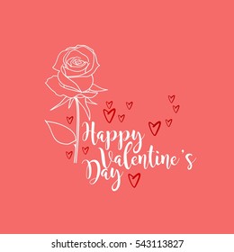 Happy Valentines Day Hand Drawing Vector Lettering design