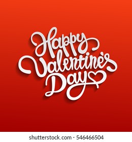 Happy Valentines Day Hand Drawing Vector Lettering design.