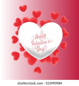 Happy Valentine's Day Hand Drawing Background With Hearts